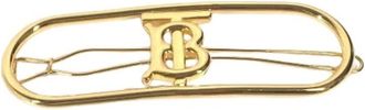 Burberry Pre-owned Accessories, female, Yellow, Size: ONE SIZE Pre-owned TB logo Barrette