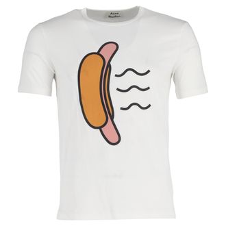 Acne Studios Acne Studios Hotdog T-shirt in wit katoen