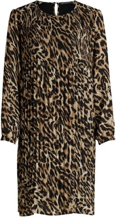 Betty Barclay Kleedjes, Dames, Bruin, 3Xl, Jurk met Lange Mouwen en Plooien