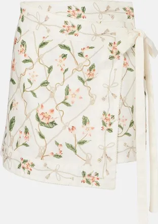 Agua Bendita Luna printed linen beach cover-up