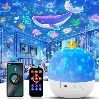 OEM Reproductor De Luz Nocturna Con Control Remoto Y Altavoz Bluetooth, Apto Para Beb&eacute;s, Ni&ntilde;as, Proyector De Galaxias, Incluye 21 Pel&iacute;culas