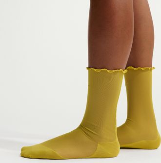 Nike Unisex Sheer Training Ankle Socks in Yellow | SK0009-393