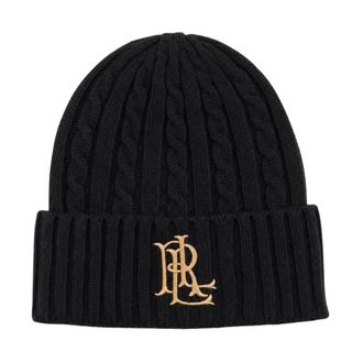 Ralph Lauren Accessoires, Dames, Zwart, ONE Size, Cable-Knit Muts