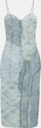 Acne Studios Paneled cotton-blend lace midi dress