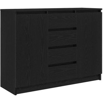 vidaXL Vidaxl - Aparador Con Cajones Roble Negro 100,5x35x76 Cm