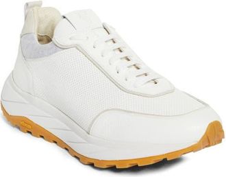 Eleventy Knit Runner Sneaker in White Camel Gray at Nordstrom, Size 13Us