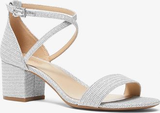 Michael Kors Serena Flex Glitter Chain-Mesh Sandal