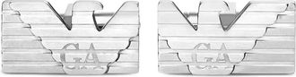 Emporio Armani logo-motif cufflinks - Zilver