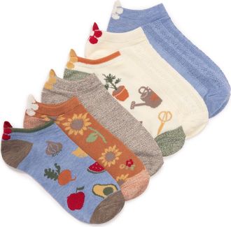 Muk Luks Womens Low Cut Socks with 3D Tab, 6 Pair Pack in Multi at Nordstrom