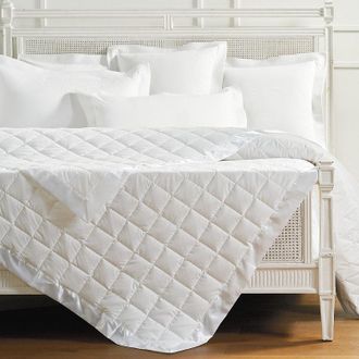 Frontgate Quilted Washable Down Blanket - Ivory, King - Frontgate
