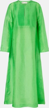 Tory Burch Caftano in lino e seta pliss&eacute;