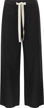 Max Mara S Pantalones Maxmara Smmargento de algod&oacute;n con cord&oacute;n
