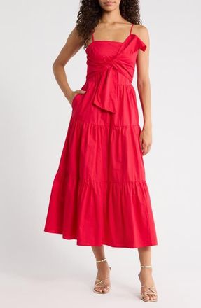 Sugarlips Love Letter Poplin Midi Dress in Red at Nordstrom, Size Medium