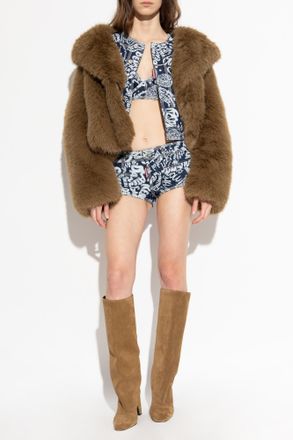 Dsquared2 Denim Jacket With Print, Womens, Navy Blue