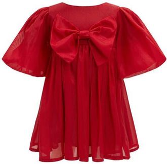 Bardot Mercer Bow Party Dress in Deep Red at Nordstrom, Size 0-3M