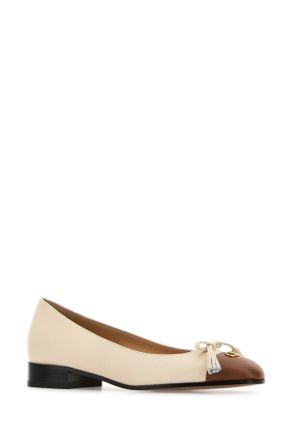 Valentino Garavani 7w2s0mr8ddt Aha Butterwhitetobacco Ballerine Flat Shoes