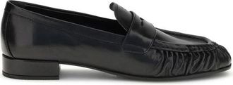Prada Leren Loafers met Blokhak - Dames - Loafers - Zwart - 36 EU - Leer - Schoenen
