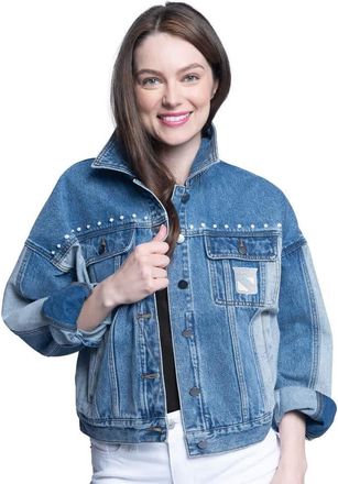 G-III Sports by Carl Banks Womens G-III Sports by Carl Banks New York Rangers Buzzer Beater Button-Up Denim Jacket in Light Blue at Nordstrom, Size Xx-Large