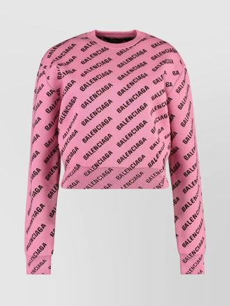 Balenciaga jacquard logo crew neck sweater