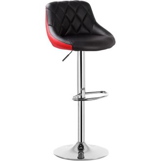 Woltu Woltu - 1 pcs bar stools Faux Leather Kitchen stools barstools Seat Adjust 60-82cm Black+red