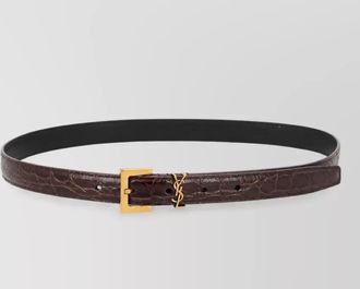 Saint Laurent leather cassandre belt
