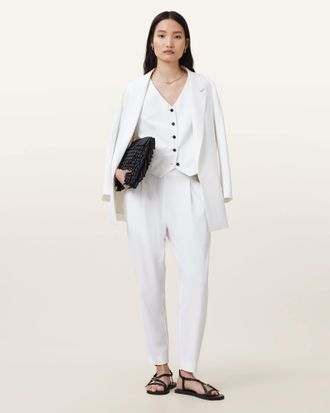 AllSaints Polyester Aleida Lightweight Tri Trousers, Size: UK 14/US 10