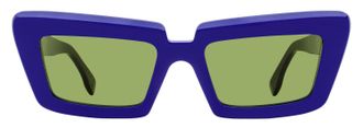 Retro Superfuture Coccodrillo Pointed Cat-Eye Sunglasses - Blue