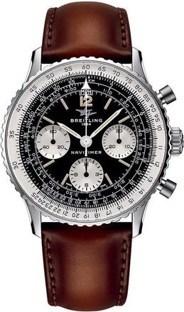 Breitling Navitimer Chronograph Hand Wind Black Dial Mens Watch AB09501A1B1X1