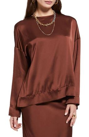 ottod'Ame Fluid Viscose Blouse in Brown at Nordstrom, Size 40 It