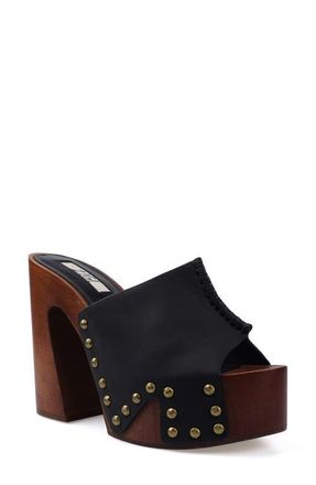 Zigi Soho Yama Platform Slide Sandal in Black Leather at Nordstrom, Size 10