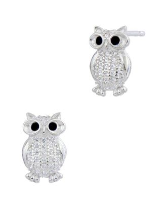 Savvy Cie Jewels Silver CZ Owl Studs