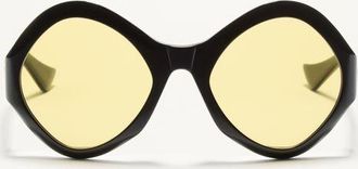 Valentino Round Acetate Eyewear unisex BLACK/YELLOW 61