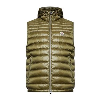 Moncler Donsvest - Heren - Bodywarmers - Groen - L - Leer - Jassen