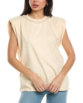 Young Fabulous & Broke Jagger Pearl Neck Top