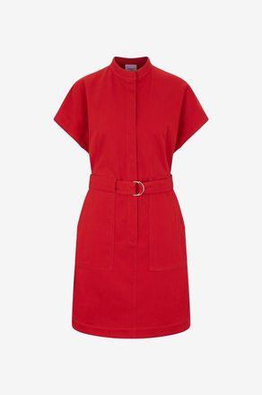 Akris Kurzes &auml;rmelloses Denimkleid mit G&uuml;rtel