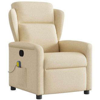 vidaXL Sill&oacute;n De Masaje Reclinable De Tela Crema Vidaxl