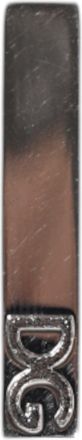 Dolce & Gabbana Mens Silver Tone Brass Logo Branded Tie Clip Bar Real
