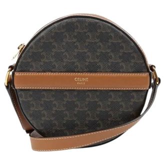 Celine Pre-owned Cross Body Bags, female, Brown, Size: ONE SIZE Pre-owned Round Pulse On Strap Crossbody Bag