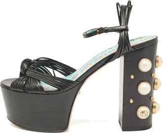 Gucci Sandali con nodo e plateau 130mm - Nero