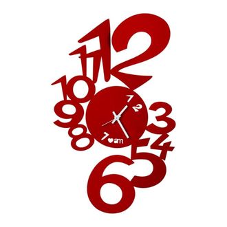 Arti & Mestieri Reloj de pared de acero rojo &oslash; 50 cm