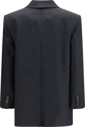 Khaite Womens Palto Jacket Black Wool Ovis Aries; Silk