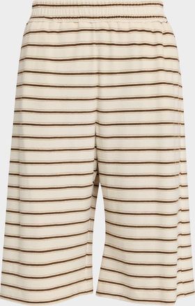 Brunello Cucinelli Metallic Striped Towelling Bermuda Shorts