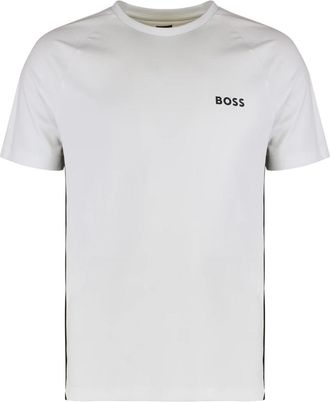 HUGO BOSS Slim-fit T-shirt van vierwegstretchstof - Heren - T-shirts - Wit - M - Polyester - Tops
