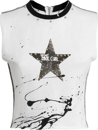 Dolce & Gabbana star-print studded top - White