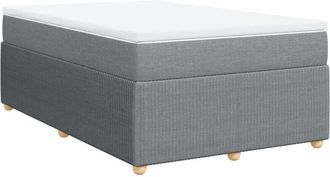 vidaXL Cama Box Spring Con Colch&oacute;n Tela Gris Claro 120x190 Cm Vidaxl
