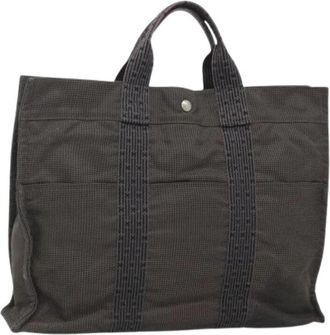 Herm&egrave;s Pre-owned Vintage Canvas Tote Bag - Dames - Vintage Shopper - Grijs - ONE Size - Vintage