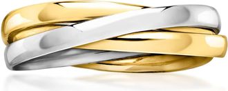 Ross-Simons Italian 14kt 2-Tone Gold Rolling Ring