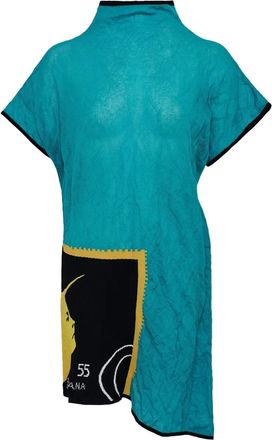 Kiko Kostadinov Top Promina a maniche corte con inserti - Blu