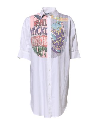 Moschino Printed Colla Button Mini Shirt Womens Dress (Pre-Owned)