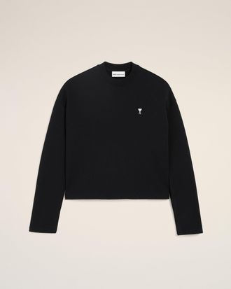Ami Black Cotton Ami De Coeur Cropped Sweatshirt Black - XXS - for Women